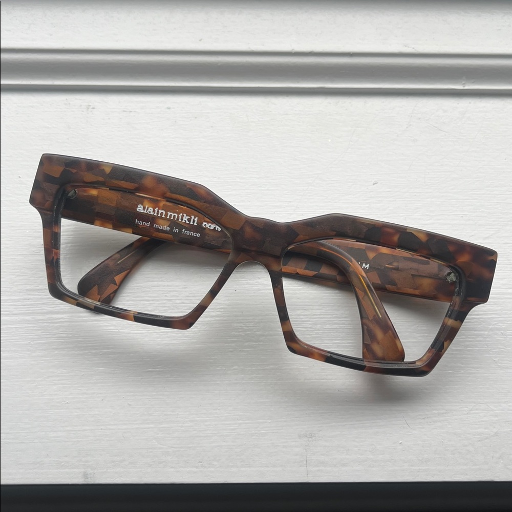 Vintage Alain Mikli 314 624 Square Geo Tortoiseshell Eyeglass Frames